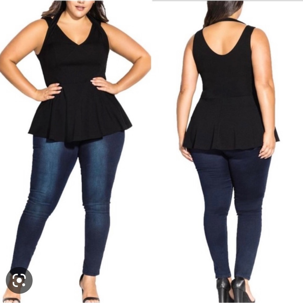 City chic peplum top straps